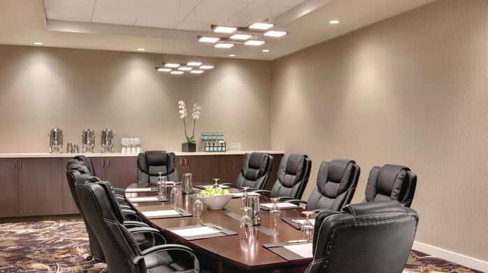 Luxor boardroom set-up is perfect for meetings.