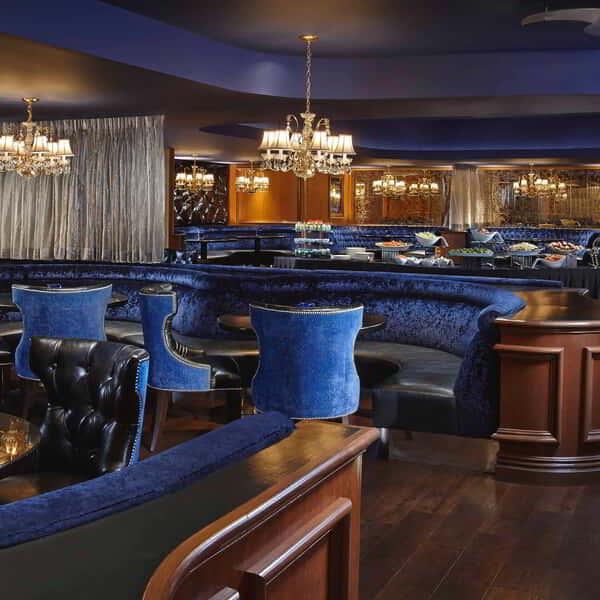 The Blue Room of the Velvet Room meeting space can hold up to 125-150 guests.