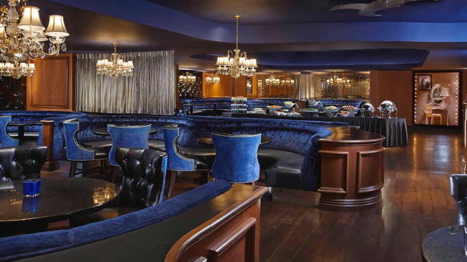 The Blue Room of the Velvet Room meeting space can hold up to 125-150 guests.