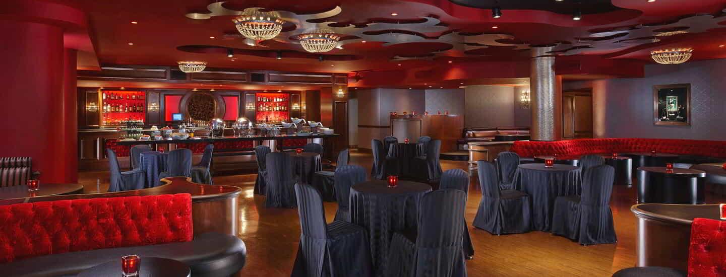 The Red Room of the Velvet Room can hold up to 125-150 guests.